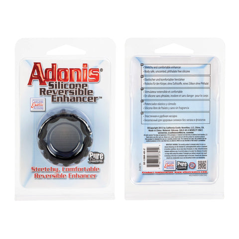Adonis Silicone Reversible Enhancer for Men Black Comfortable COCK RINGS