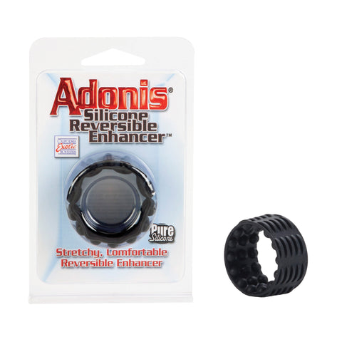 Adonis Silicone Reversible Enhancer for Men Black Comfortable COCK RINGS
