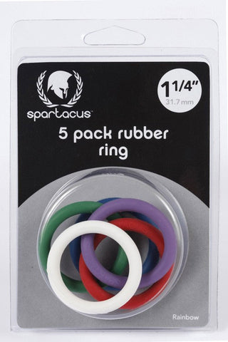 Rainbow Rubber Cock Ring Set 1.25 Inch Comfortable Fit Multi COCK RING Set