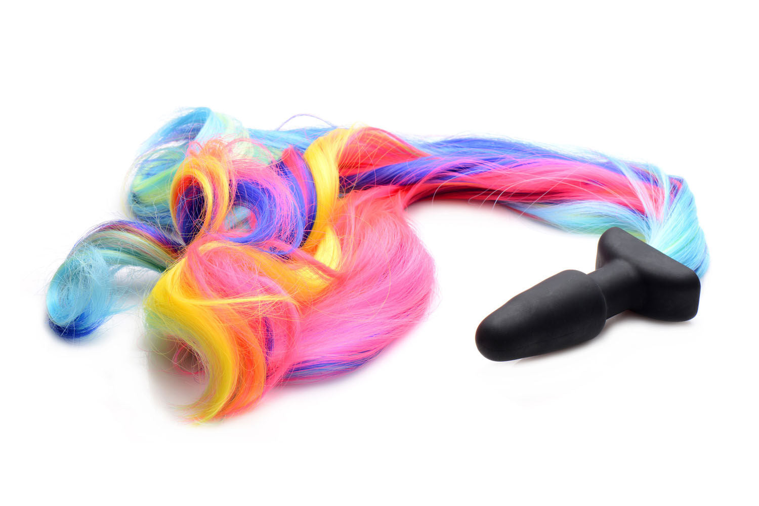 Rainbow Pony Tail Silicone Anal Plug for Adult Intimacy Fun Tails
