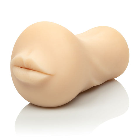 Stroke It Mouth Male Masturbator in Ivory with Textured Chamber Strokers - Manual