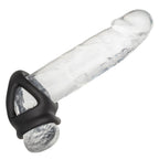 Alpha Liquid Silicone Dual Cage and Ring Black Stretchy Enhancer Cock Ring > Cock Ring > Sling