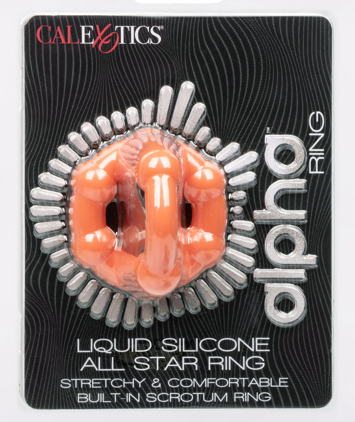 Alpha Liquid Silicone All Star Ring Orange Ultra Stretchy Dual Ring witt Built-In Scrotum Support > Cock Ring > Single