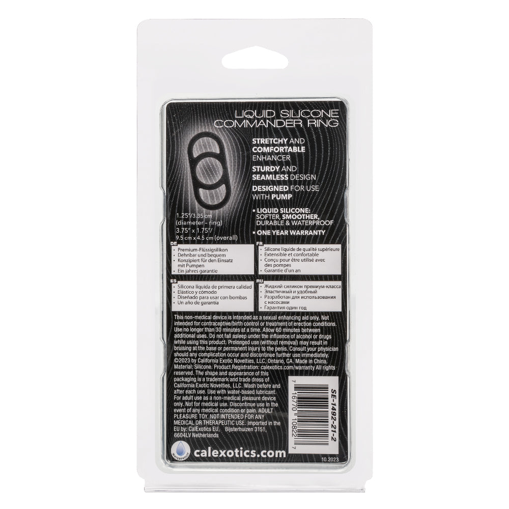Alpha Liquid Silicone Commander Ring Black > Cock Ring > Single
