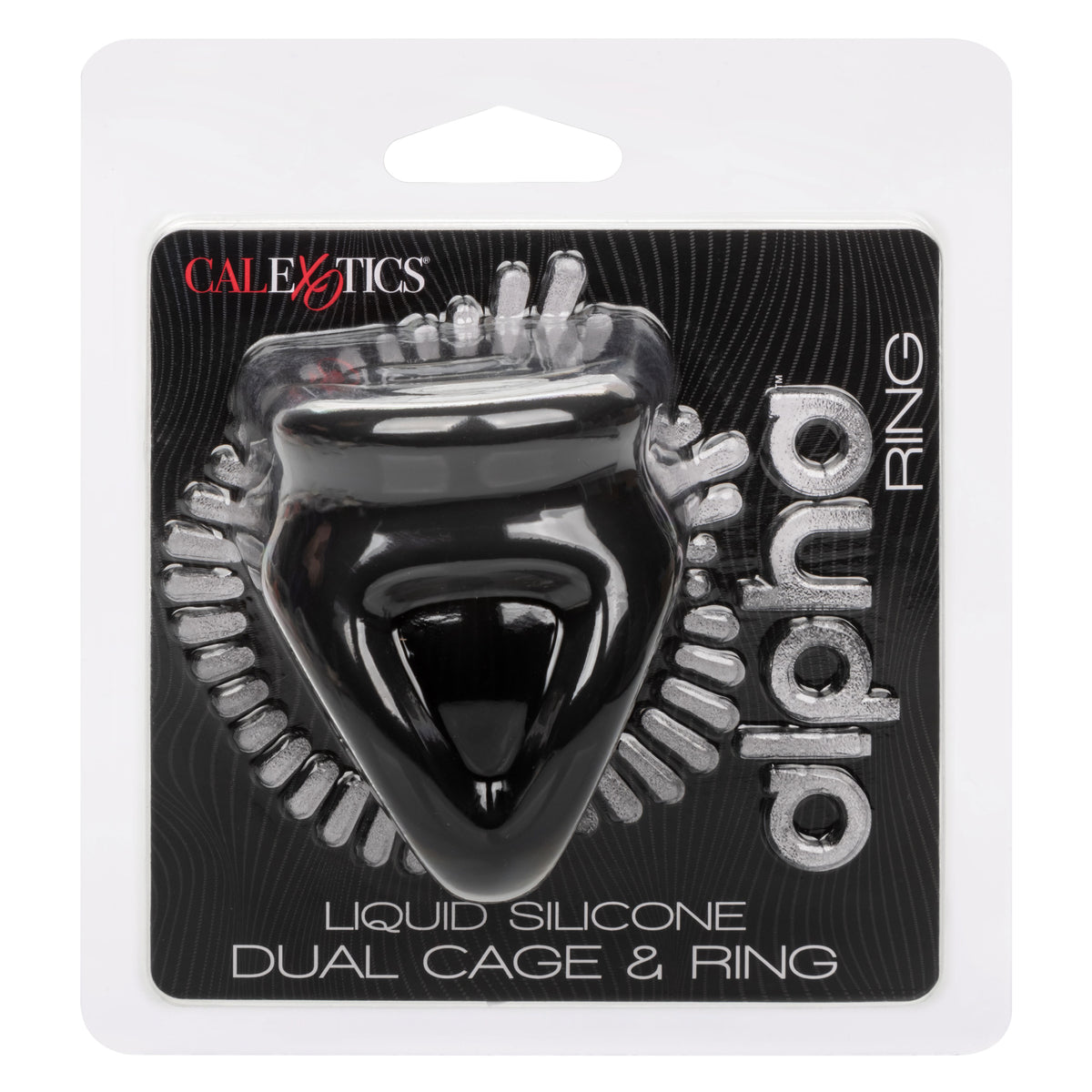 Alpha Liquid Silicone Dual Cage and Ring Black Stretchy Enhancer Cock Ring > Cock Ring > Sling
