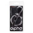Alpha Liquid Silicone Lasso Ring Black Adjustable Size Stretchy Enhancer > Cock Ring > Adjustable