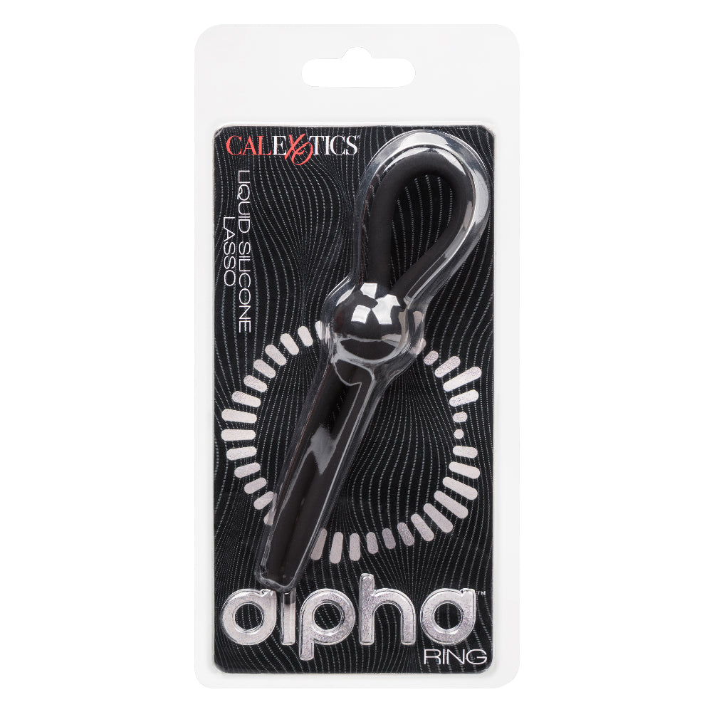 Alpha Liquid Silicone Lasso Ring Black Adjustable Size Stretchy Enhancer > Cock Ring > Adjustable