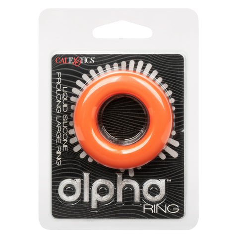 Alpha Liquid Silicone Prolong Large Ring Orange 1.25 Inch Diameter Stretchy Comfortable Durable COCK RINGS