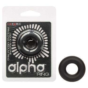 Alpha Liquid Silicone Prolong Medium Ring Black Stretchy Erection Enhancer > Cock Ring > Single Main image