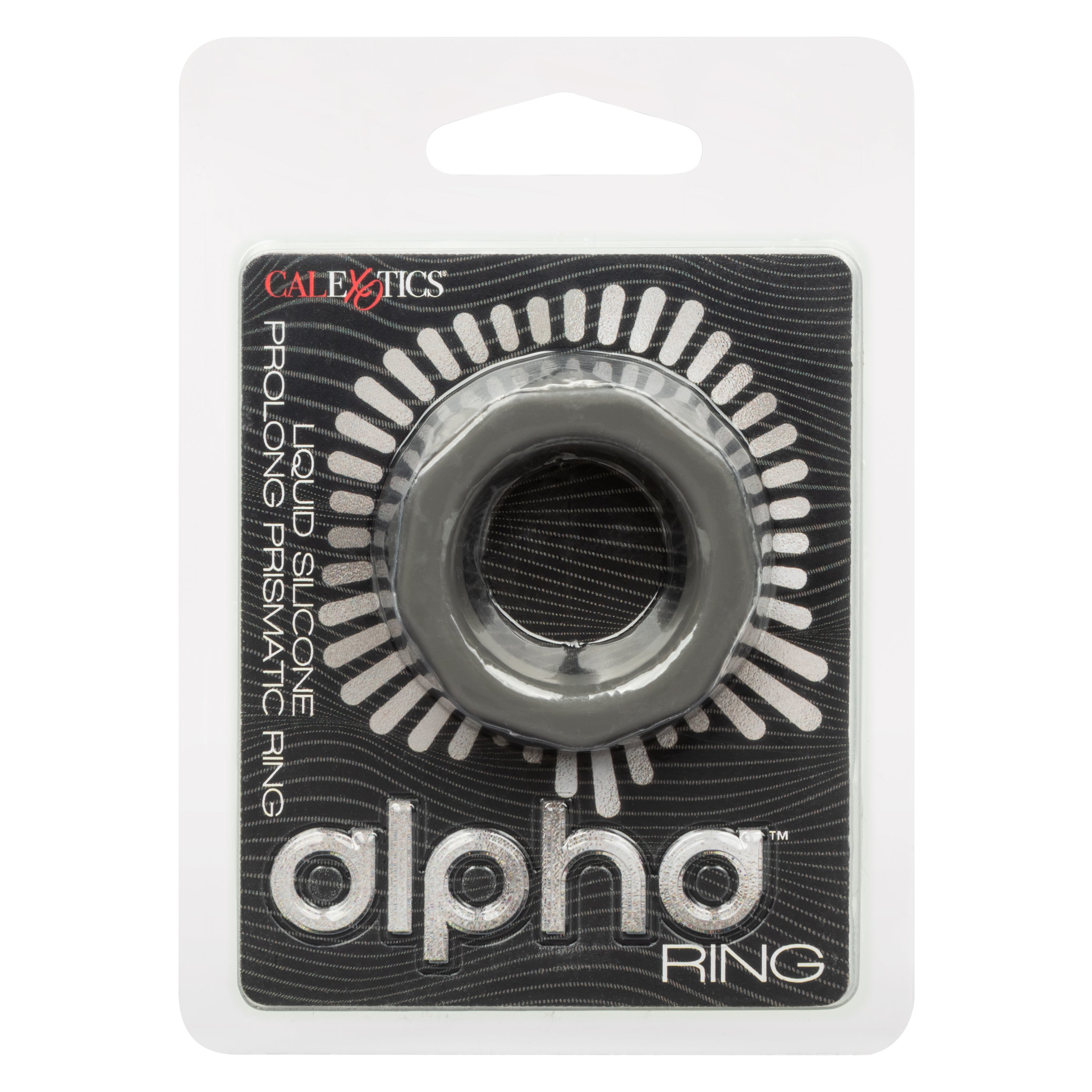 Alpha Liquid Silicone Prolong Prismatic Ring Gray 1 Inch Diameter Stretchy Durable Silicone COCK RINGS