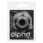 Alpha Liquid Silicone Prolong Set of 2 Stretchy Comfortable Rings in Black, Small 0.75” and Large 1” Diameter > Cock Ring > Sets