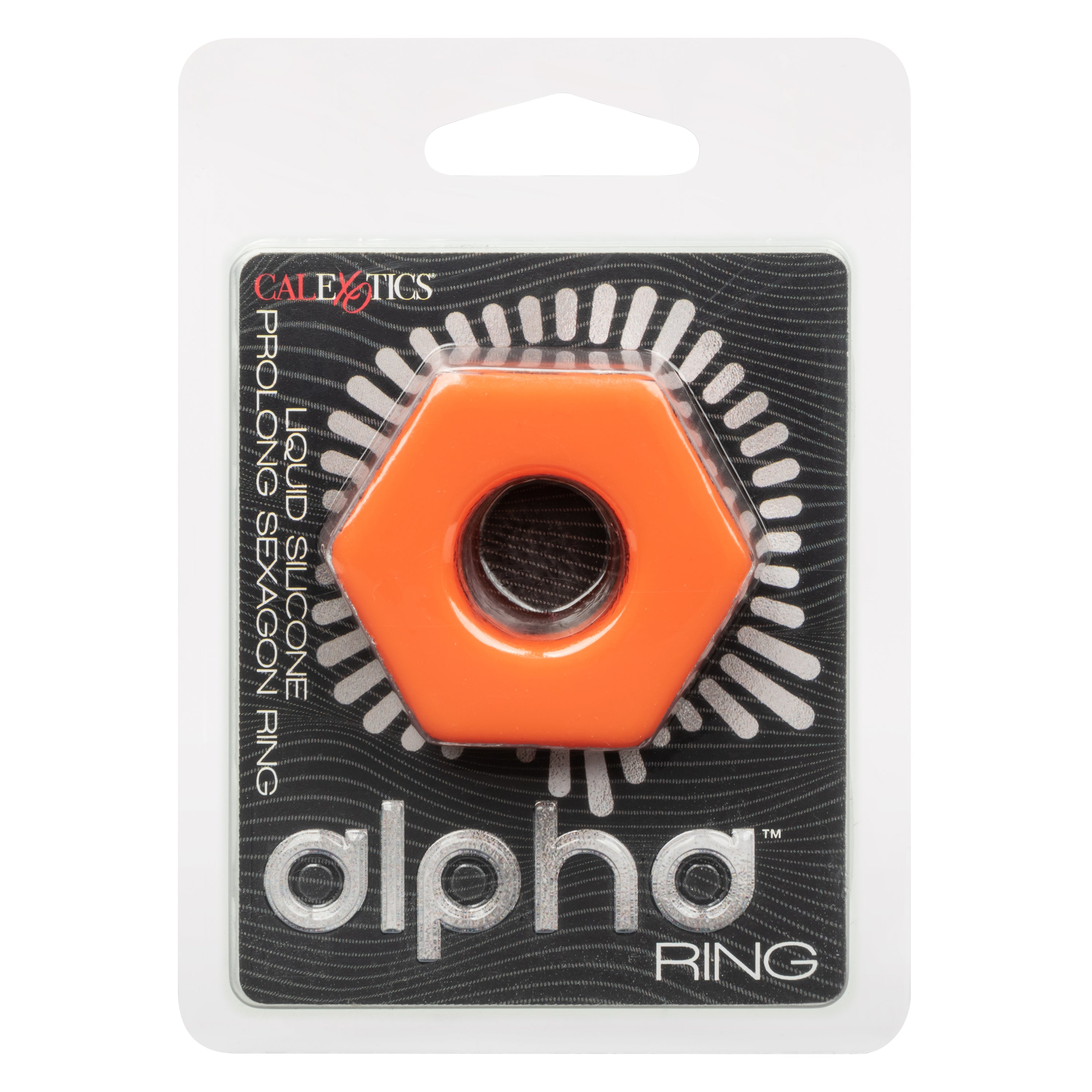 Alpha Liquid Silicone Prolong Sexagon Ring Orange 0.75 Inch Diameter Stretchy Durable Waterproof > Cock Ring > Single