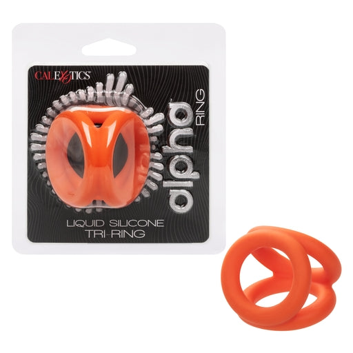 Alpha Liquid Silicone Tri-Ring Orange Ultra Stretchy Enhancer Ring > Cock Ring > Sling Main image