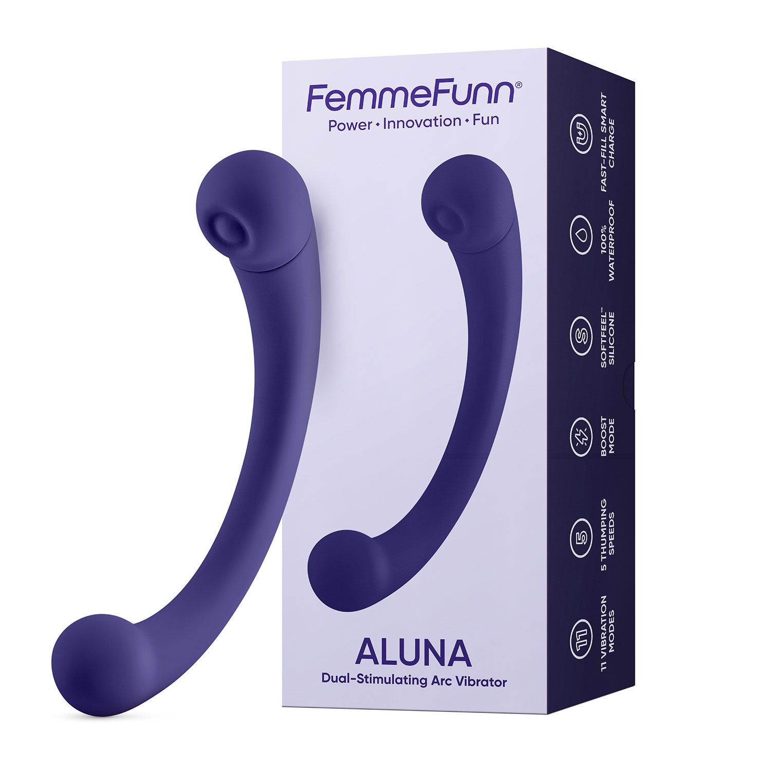 Aluna Dual Stimulating Arc Vibrator (Dark Purple) – Waterproof Vibrator > Sex Toys For Ladies > G-Spot Vibrators Main image