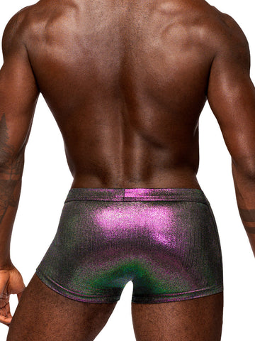 Male Power Hocus Pocus Uplift Mini Shorts Large Purple Briefs Purple Mens Trunks