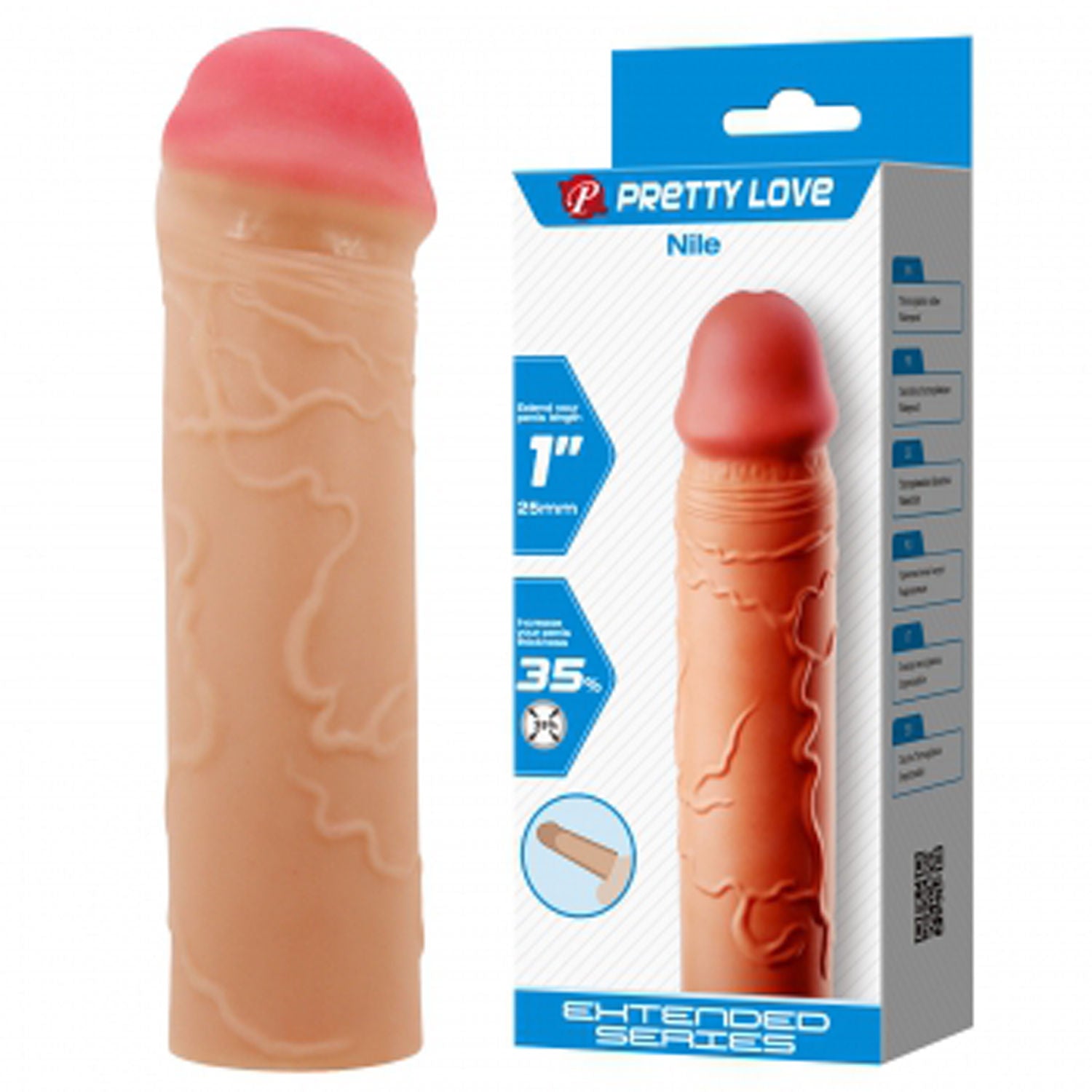 Nile Extended Penis Sleeve Light Extra Inch Realistic Feel SLEEVES