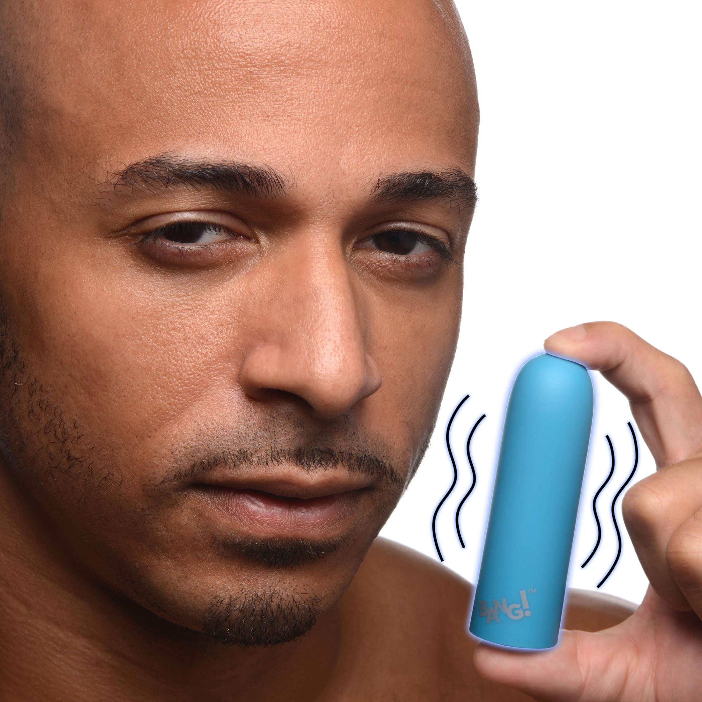 Mega Vibrator Bullet in Black with 10 Vibration Patterns (Black / Blue /Pink) > Vibrators > Mini Vibrators