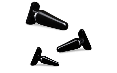 Anal Adventures 3 Pc Basic Plug Kit Black > Anal Range > Butt Plug Kits