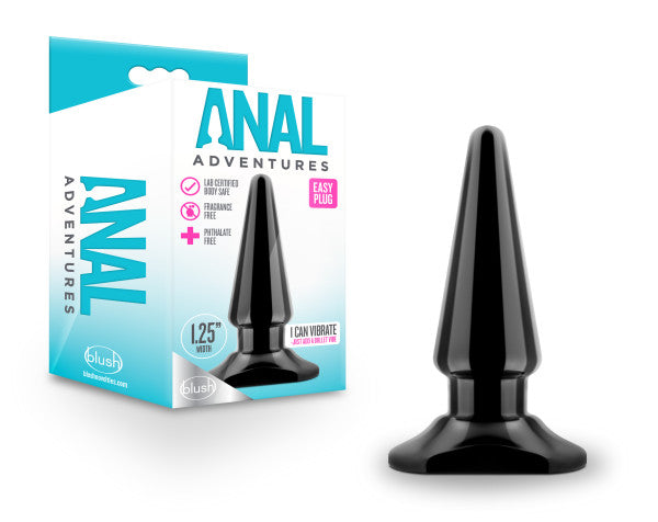 Anal Adventures Easy Plug Black 10.1 cm 4 Inch Butt Plug > Anal Range > Butt Plugs