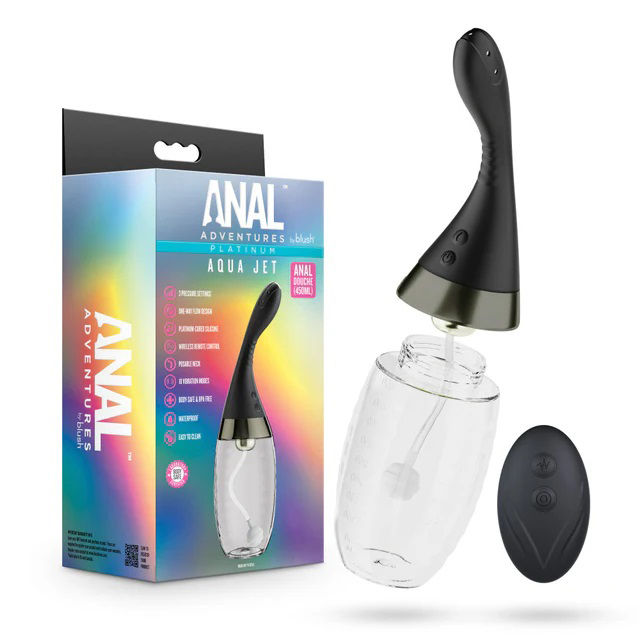 Anal Adventures Platinum Aqua Jet Black Cleansing Shower Device > Essentials > Douches Main image