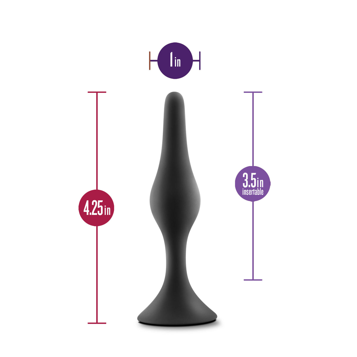 Anal Adventures Platinum Silicone Medium 4.25 Inch Beginner Anal Plug Black > Anal Range > Butt Plugs