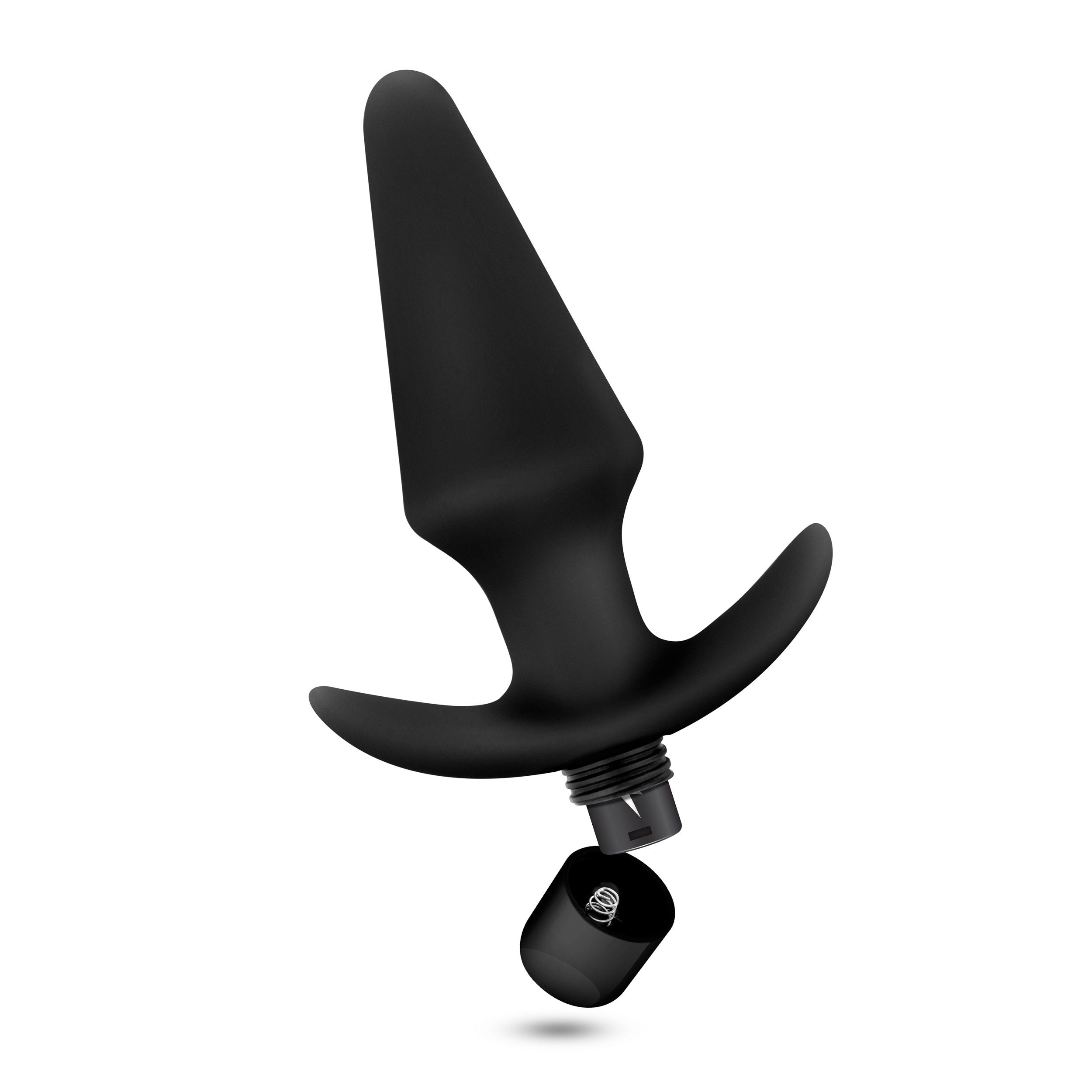 Anal Adventures Platinum Silicone Vibrating Anal Plug Black Butt Plugs