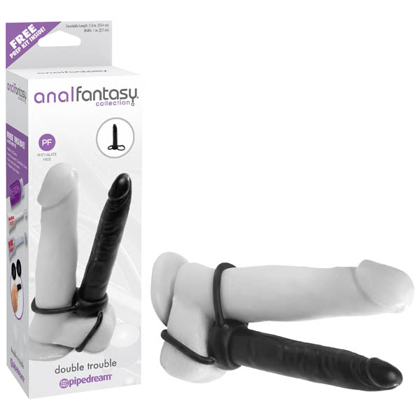 Anal Fantasy Collection Double Trouble 5.3 Inch Anal Dong and Cock Ring Set > Anal Range > Anal Probes
