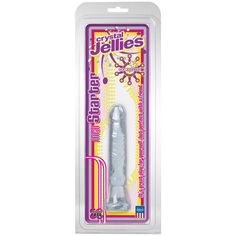 Anal Starter Clear 5.5 Inch Crystal Jellies for Beginners Butt Plugs - Vibrating