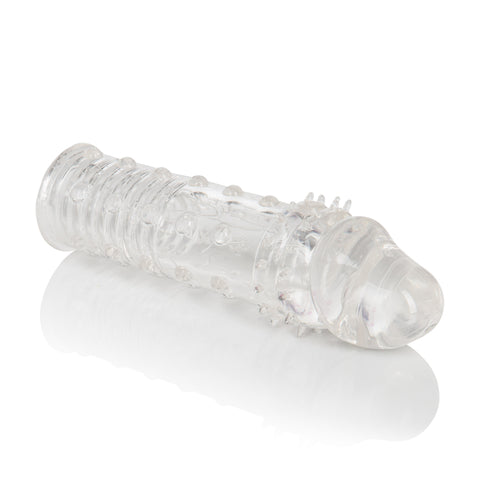 Apollo Clear Penis Extender Sleeve with Textured Ribbing Design SLEEVES