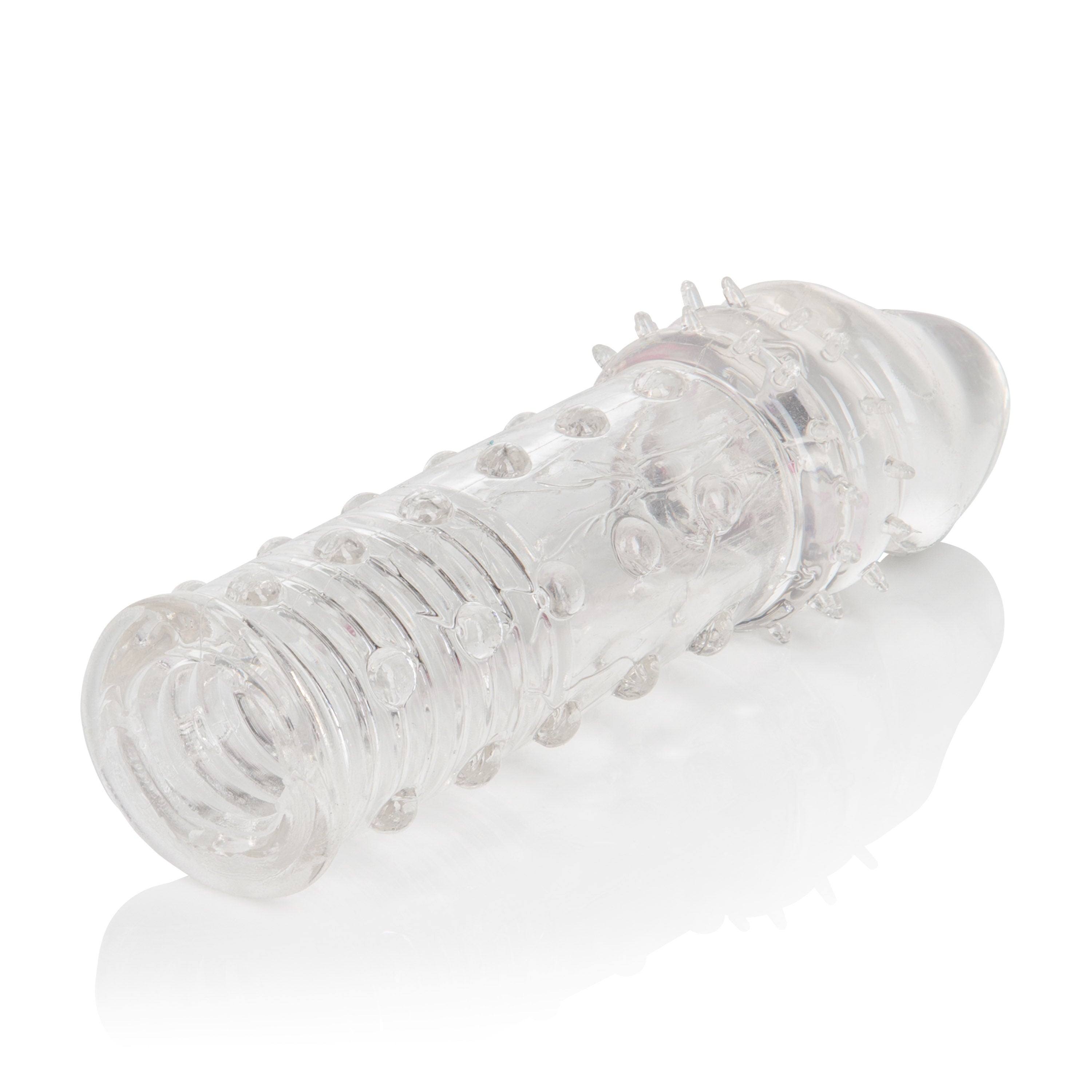 Apollo Clear Penis Extender Sleeve with Textured Ribbing Design SLEEVES