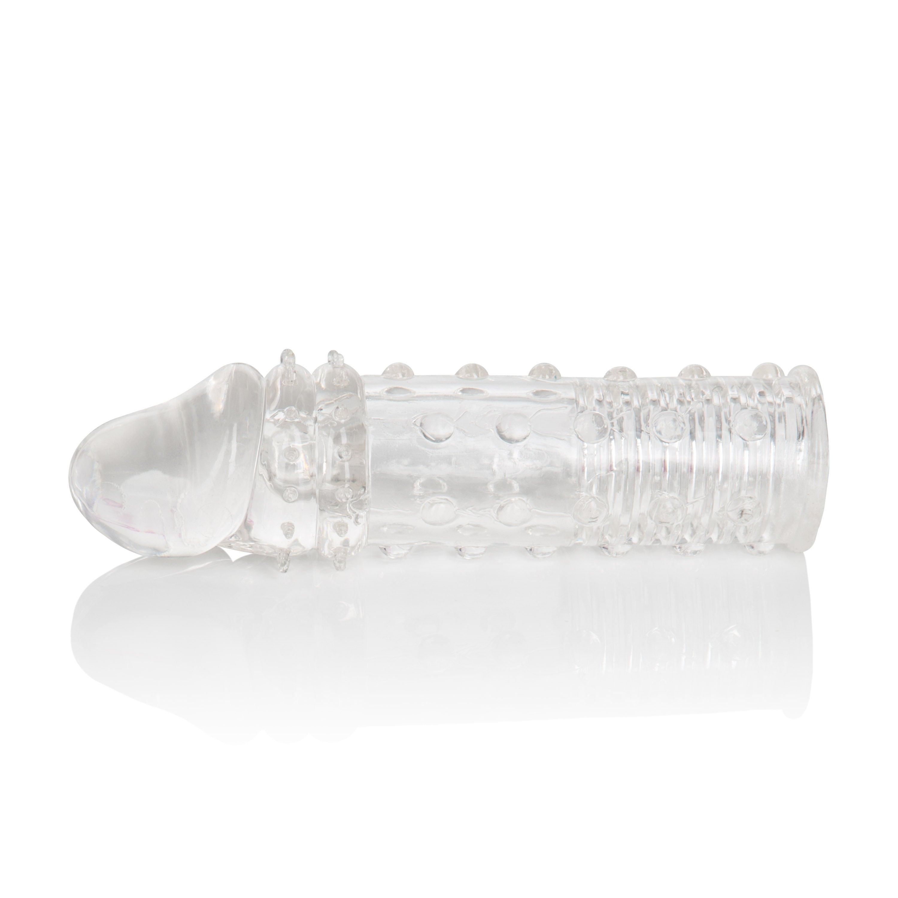 Apollo Clear Penis Extender Sleeve with Textured Ribbing Design SLEEVES