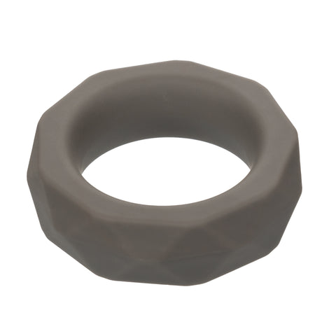 Alpha Liquid Silicone Prolong Prismatic Ring Gray 1 Inch Diameter Stretchy Durable Silicone COCK RINGS