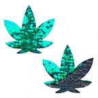 Ariel Green to Black Flip Sequin Weed Leaf Pasties – Fashion Pasties > Clothes > Pasties