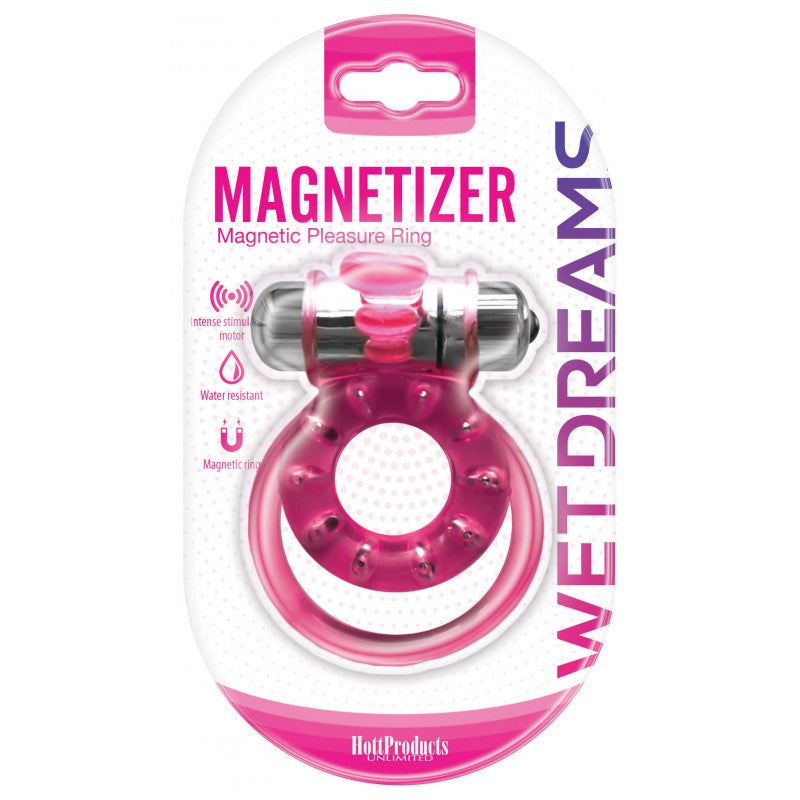 Magnetic Cock Ring with Stretch Scrotum Strap – Adjustable Male Enhancer Ring Pink > Cock Ring > Vibrating
