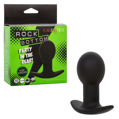 Rock Bottom Pop Probe Black Adult Intimacy Toy for Pleasure Black Butt Plugs
