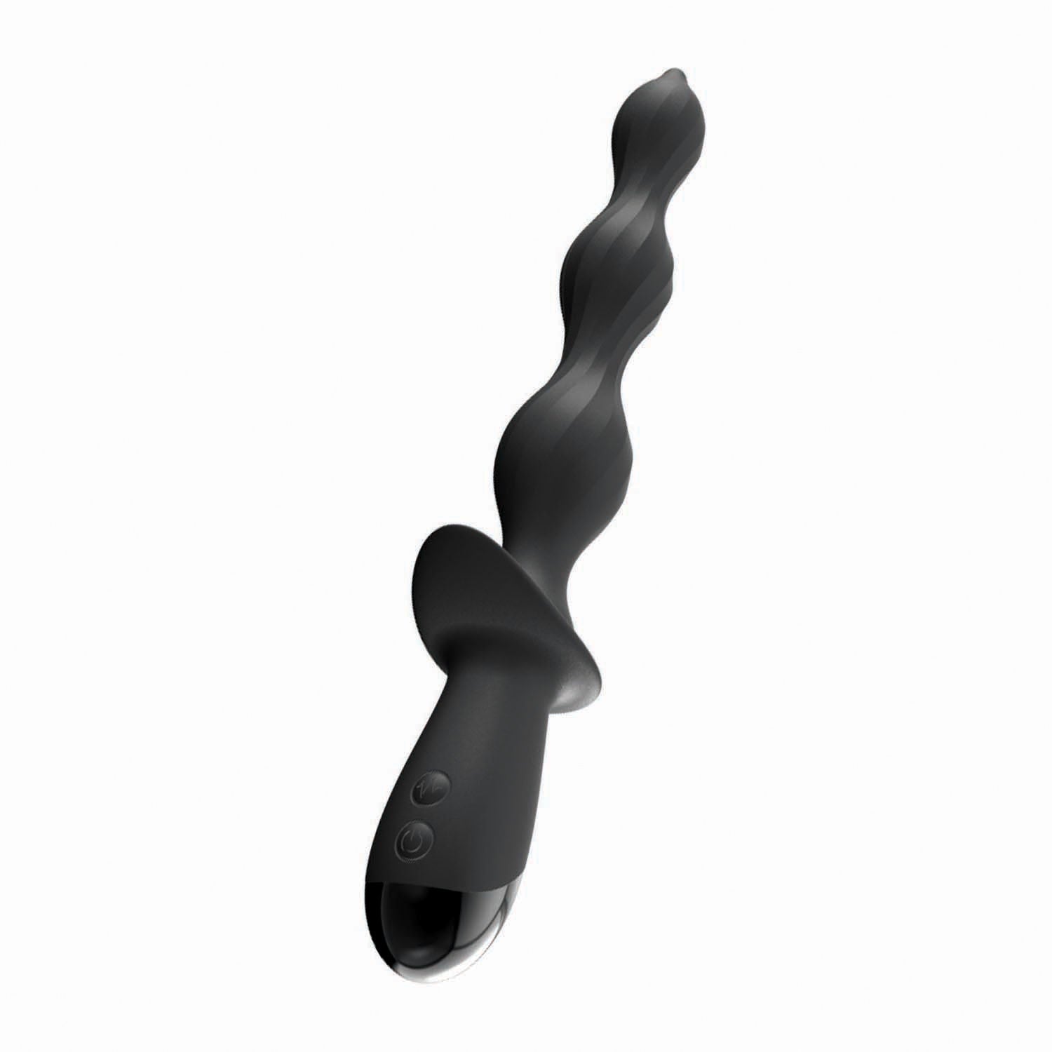 Ass-Sation Deep Dive Contoured 7" Insertable Wand Anal Vibrator Black Secondary image