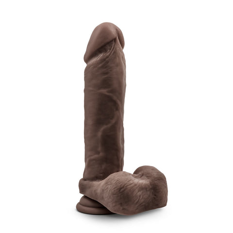 Au Naturel 9 Inch Realistic Dildo with Suction Cup Chocolate Dongs Realistic