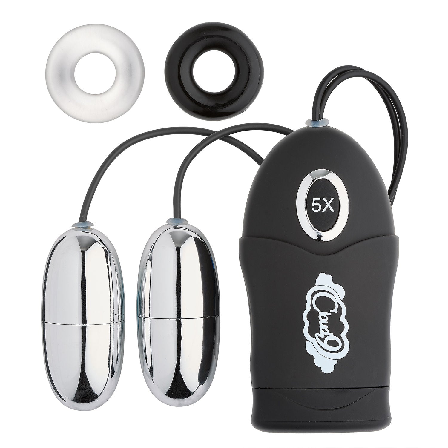Dual Egg Vibrator Black with Wired Remote for Adult Pleasure BULLETS