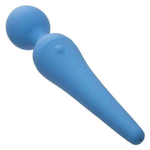 Couture Collection™ Body Wand Kit Blue Silicone USB Rechargeable Waterproof with Dual and Triple Teaser Attachments Electric Massager