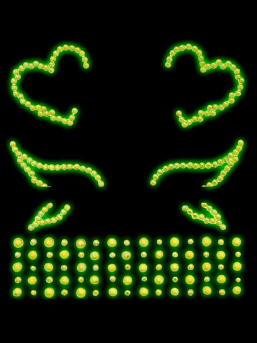 Ayla Glow In The Dark Adhesive Rhinestone Face And Body Jewelry Body Jewelry (Non Piercing)