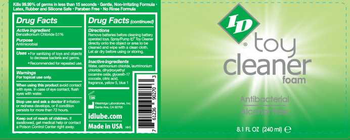 ID Lubricants Toy Cleaner Foam 8.1 Oz Alcohol Free Spray Adult Toy Cleaner