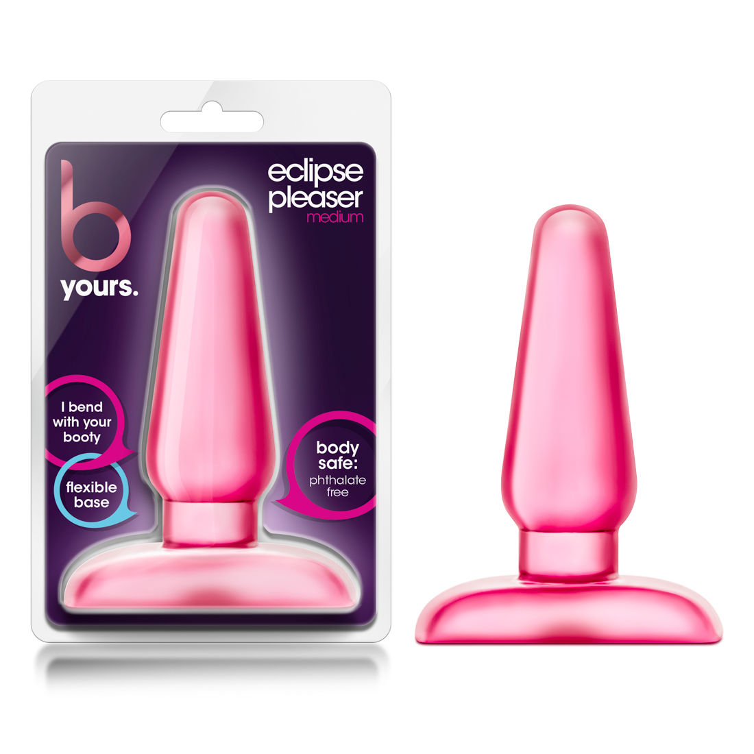 B Yours Eclipse Pleaser Medium Tapered Shape 4.75 Inch Butt Plug Pink Medium > Anal Range > Butt Plugs