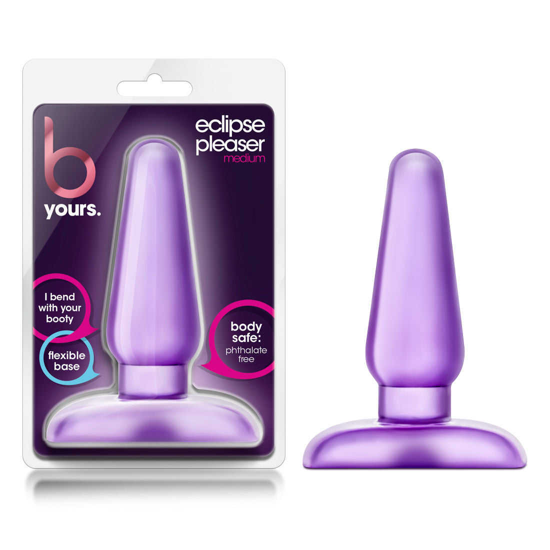 B Yours Eclipse Pleaser Medium Tapered Shape 4.75 Inch Butt Plug Purple Medium > Anal Range > Butt Plugs
