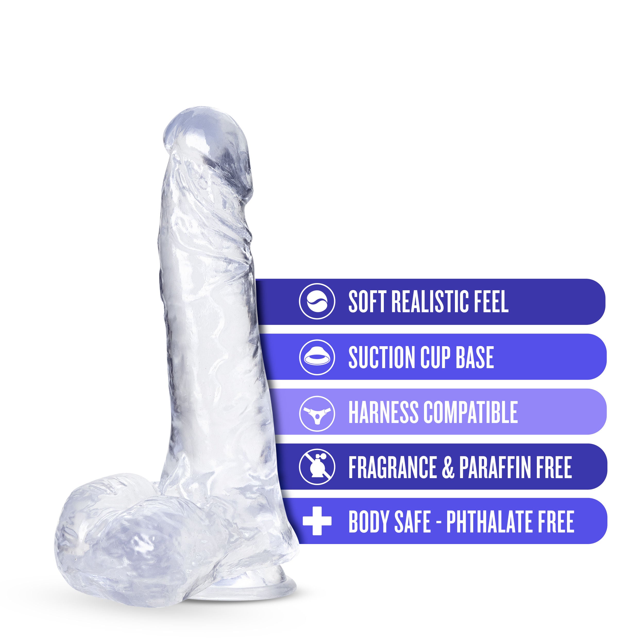 B Yours Plus Clear 5.5" Insertable Dildo Soft Realistic > Dildos > Realistic Dildos