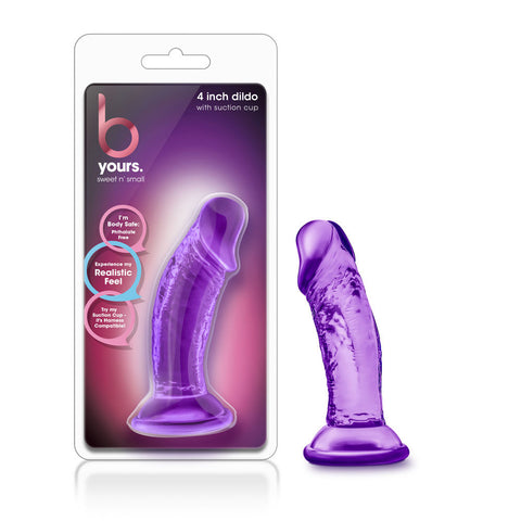 B Yours Purple 4 Inch Small Suction Cup Dildo for Beginners DONGS