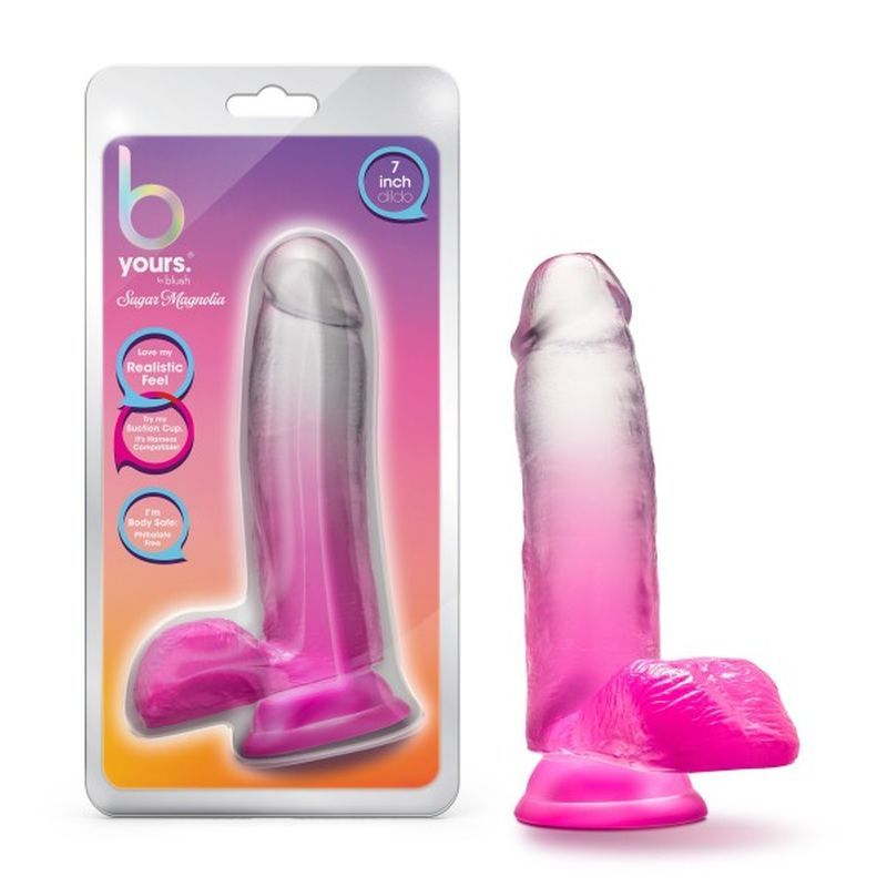 B Yours Sugar Magnolia 7in Dildo Fuchsia with Suction Base > Dildos > Realistic Dildos Main image