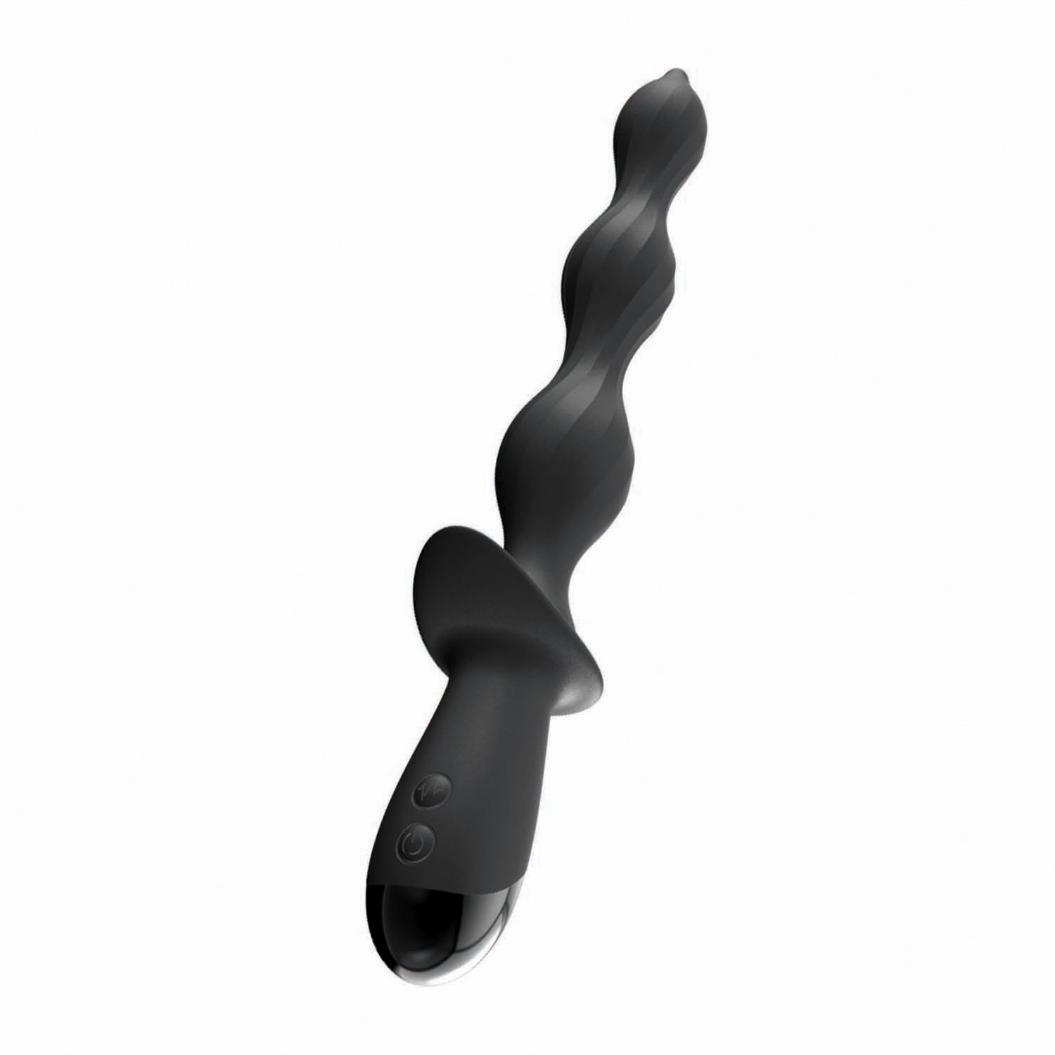 Ass-Sation Deep Dive Contoured 7" Insertable Wand Anal Vibrator Black > Anal Range > Anal Probes
