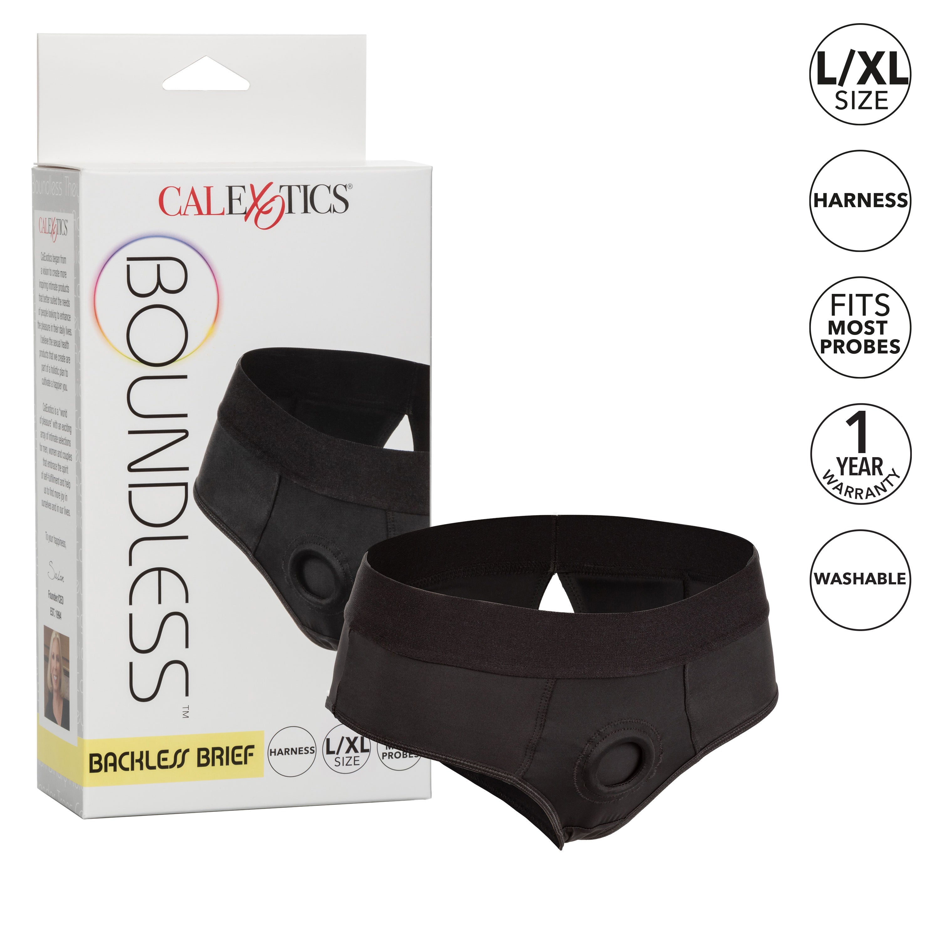 Boundless Backless Brief Harness Black Large/X-Large Size Bodyforms