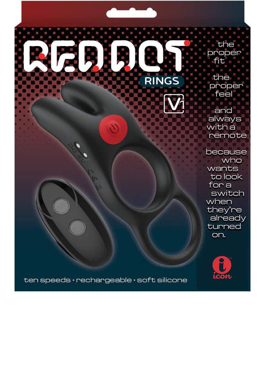 Red Dot Rings V1 USB Rechargeable Vibrating Cock Ring with Remote Cock Rings Vibrating