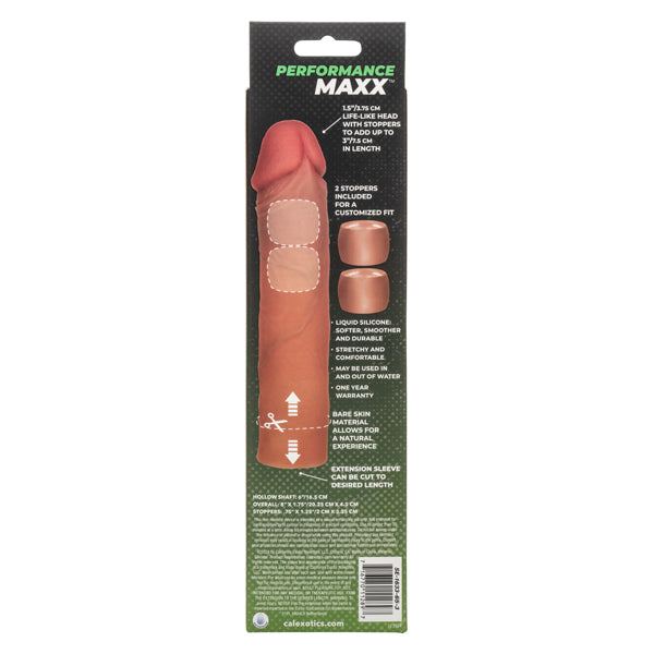 Performance Maxx 8 Inch Liquid Silicone Extension System Brown SLEEVES